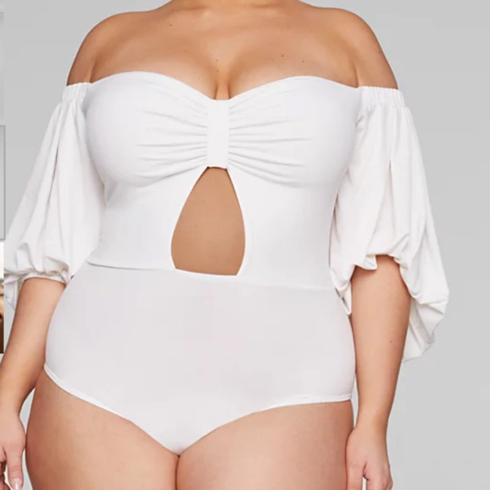 JOLIE OFF-THE-SHOULDER CUTOUT BODYSUIT